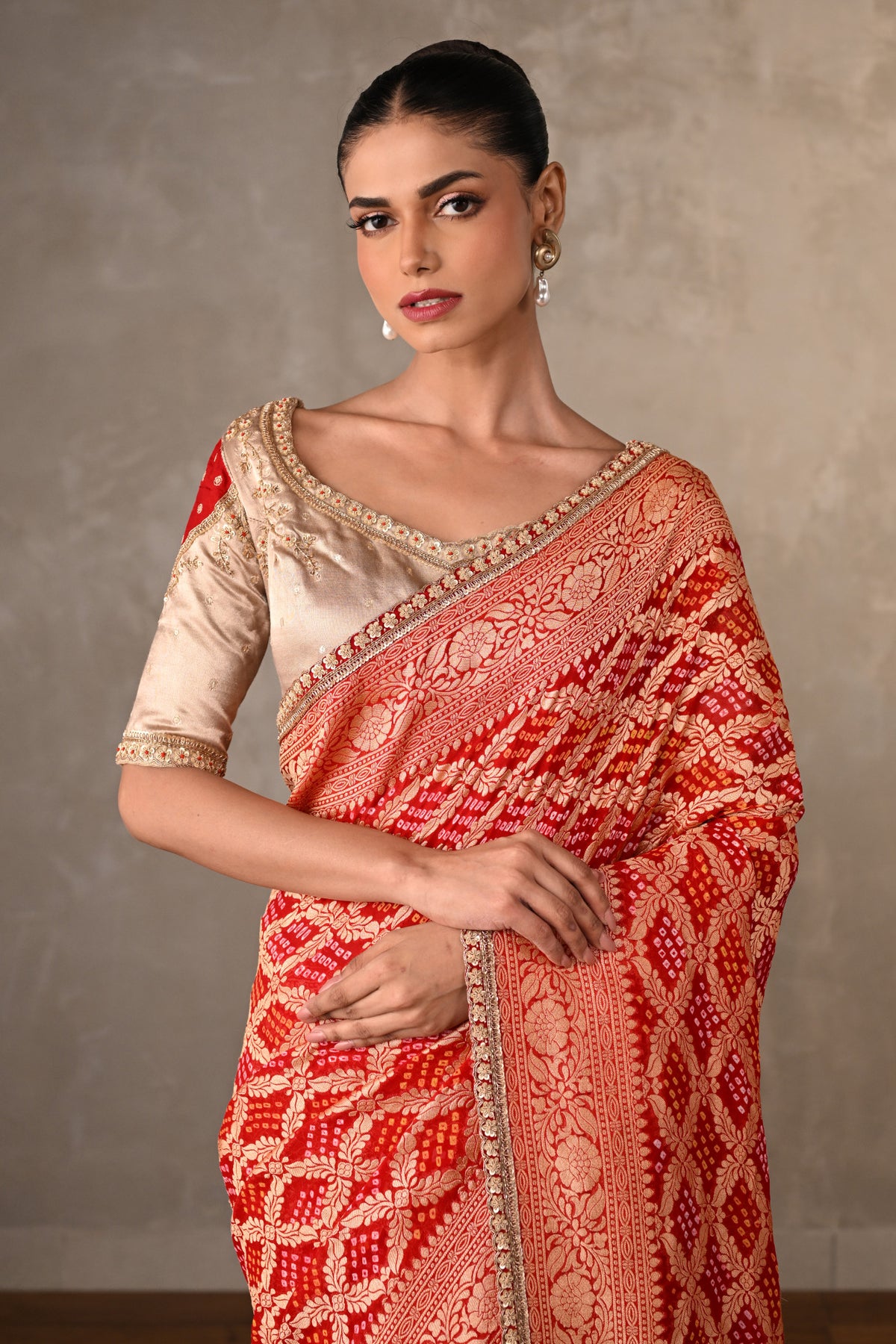 Royal Bandhej Elegance Saree Set