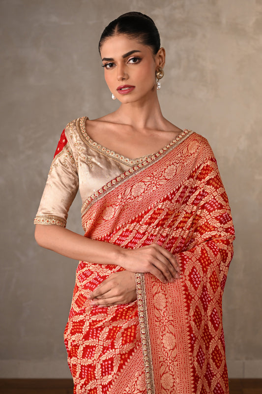 Royal Bandhej Elegance Saree Set
