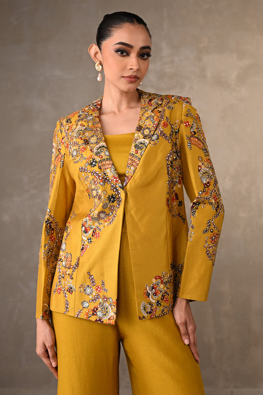 Floral Silk Powersuit