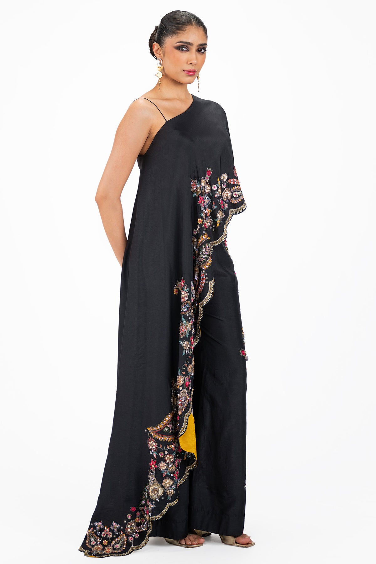 One shoulder Silk Co-ord