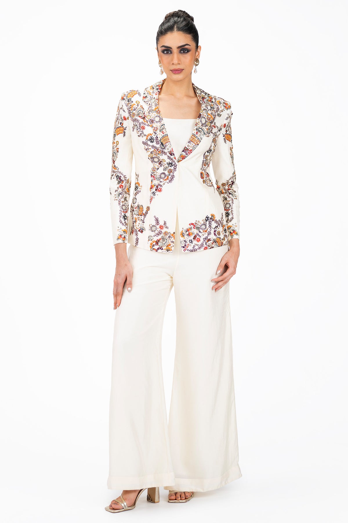 Floral Silk Powersuit