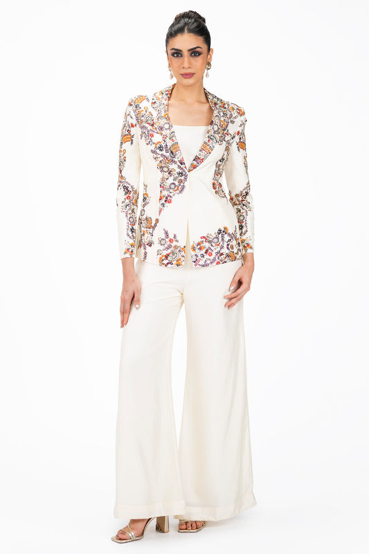 Floral Silk Powersuit
