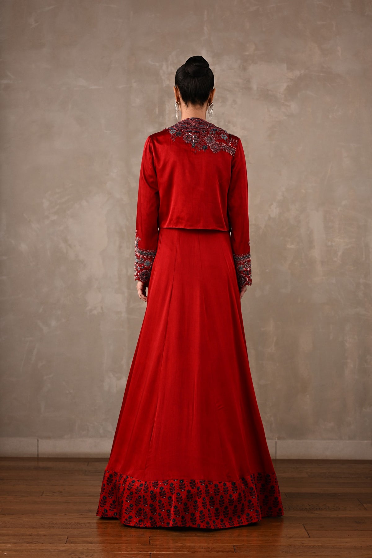 Embroidered Jacket Gown Set