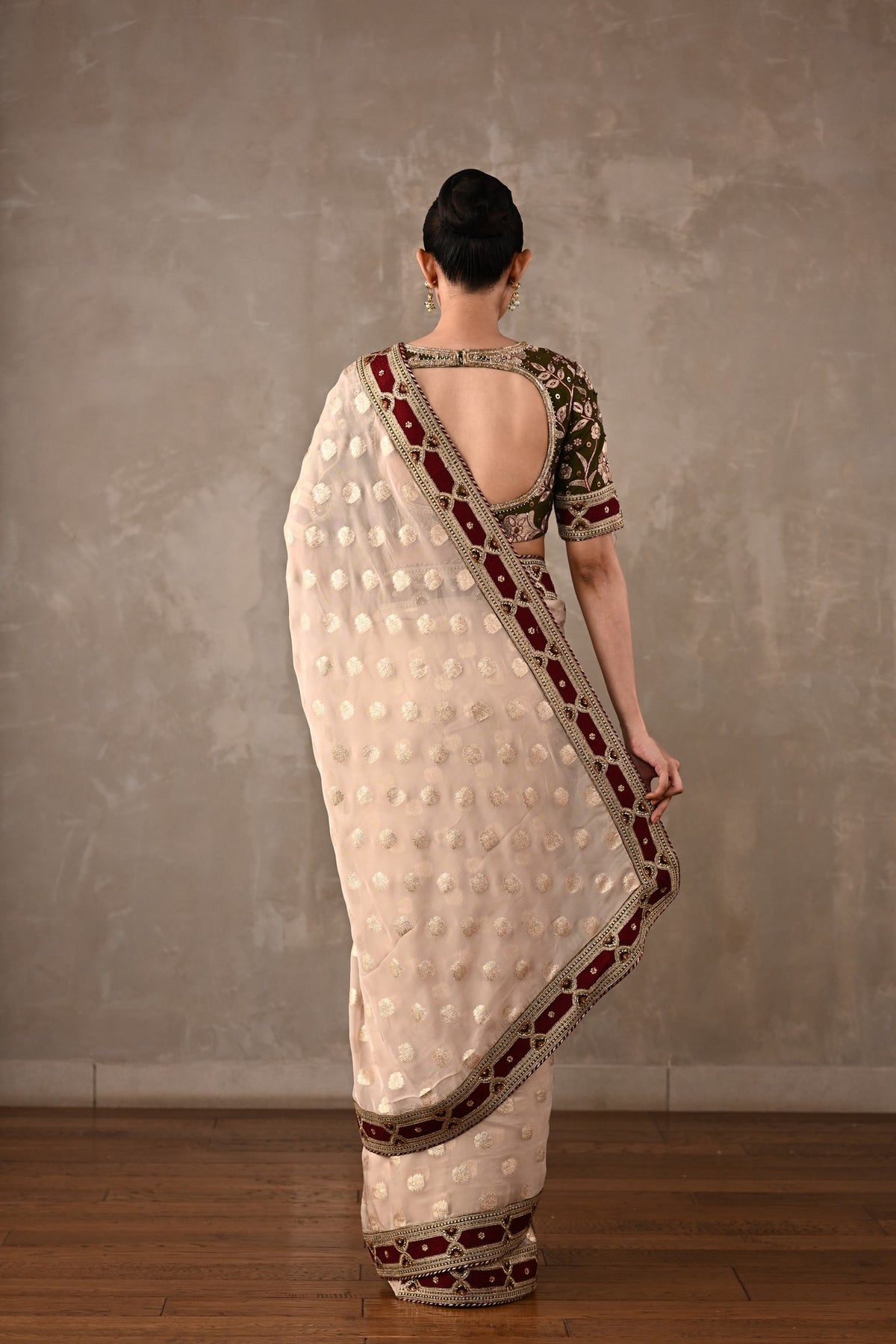 Embroidered Georgette Saree Set