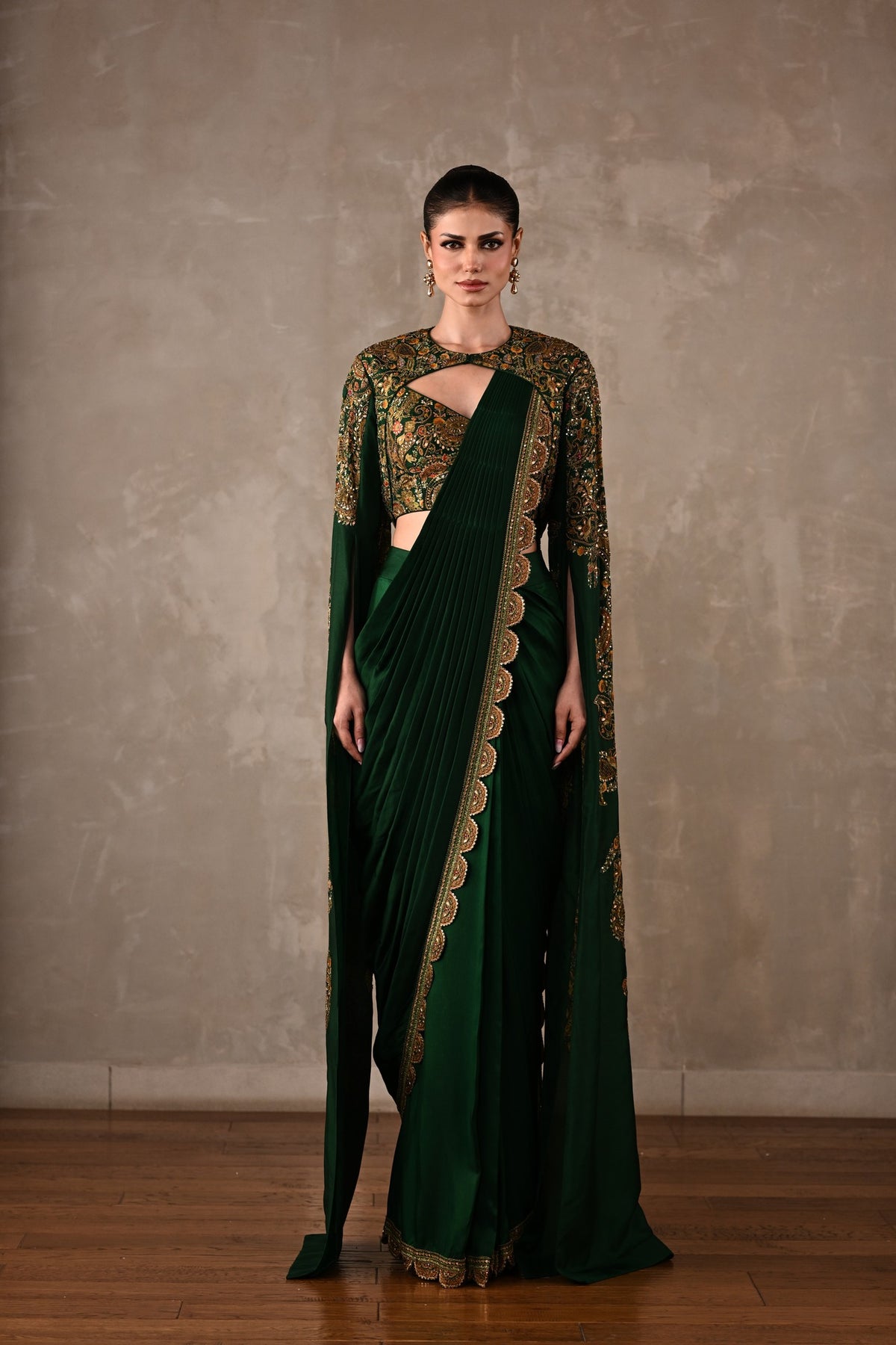 Regal Draped Saree Set