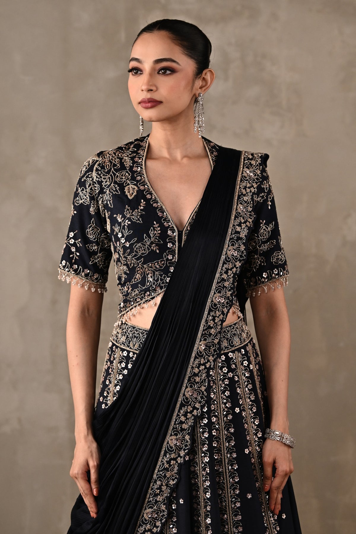 Regal Drape Embellished Lehenga Set