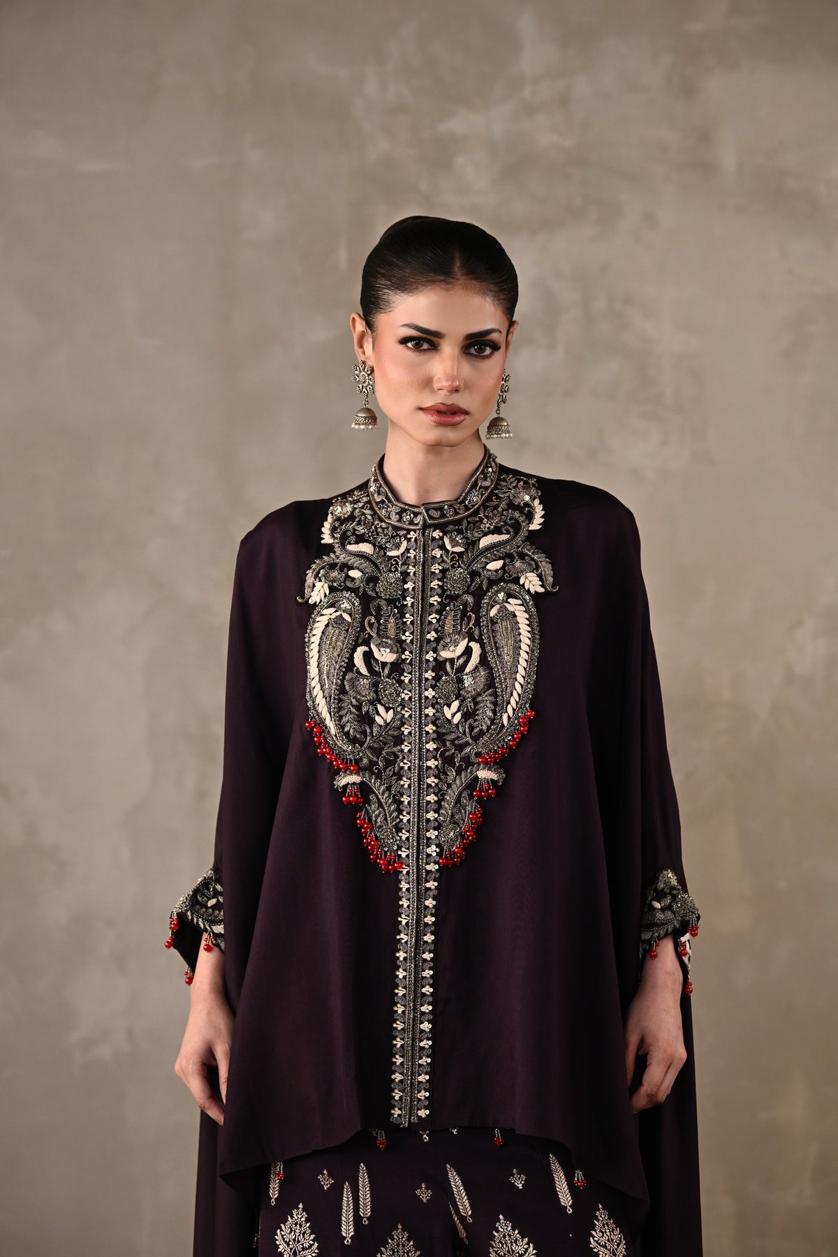Regal Cape-Style Silk Co-Ord Set