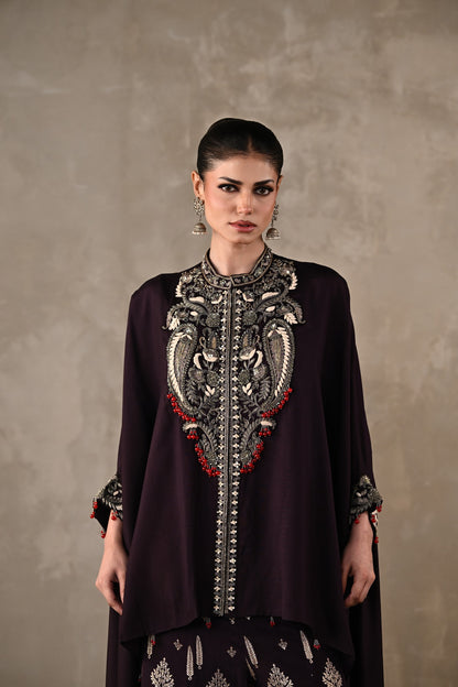 Regal Cape-Style Silk Co-Ord Set