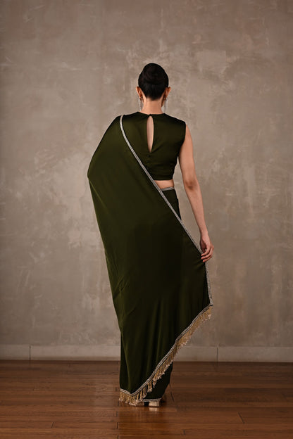 Embroidered Georgette Saree Set