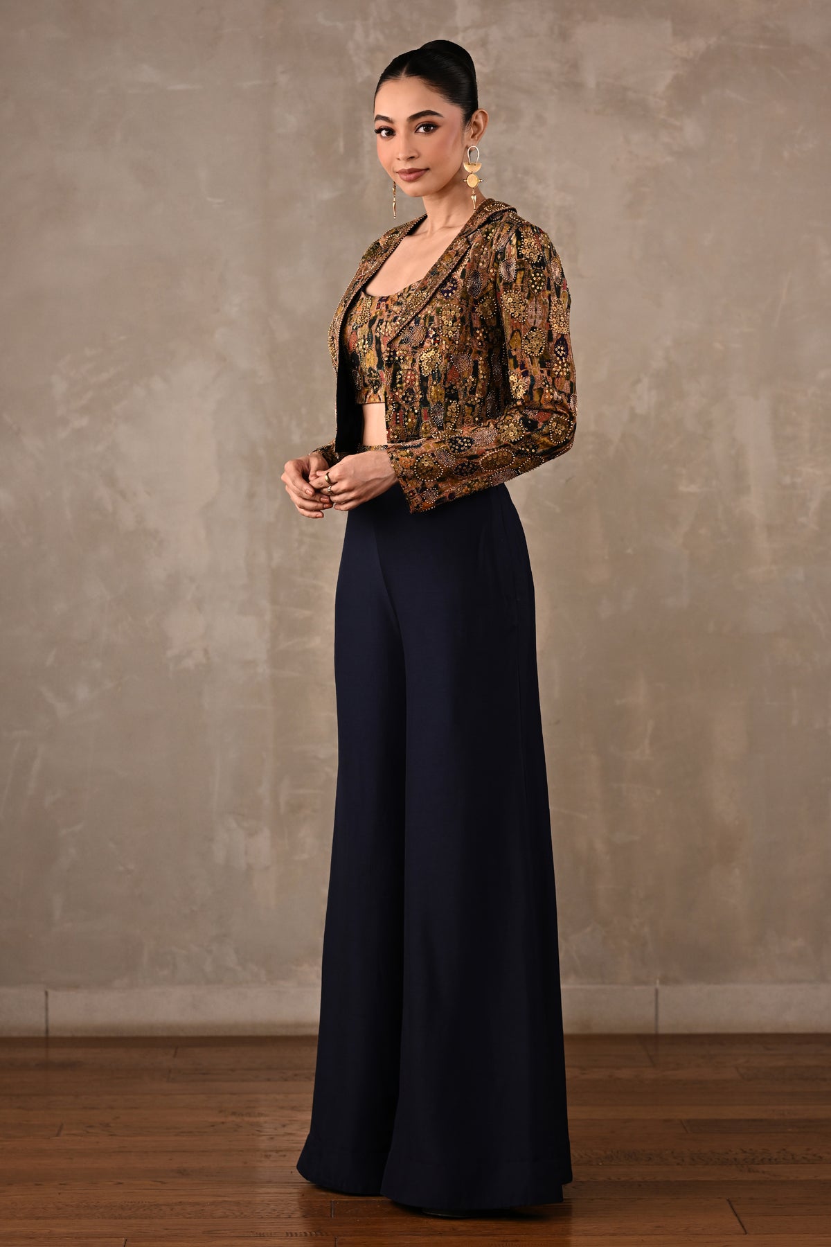 Embellished Cropped Jacket Co-ord Set