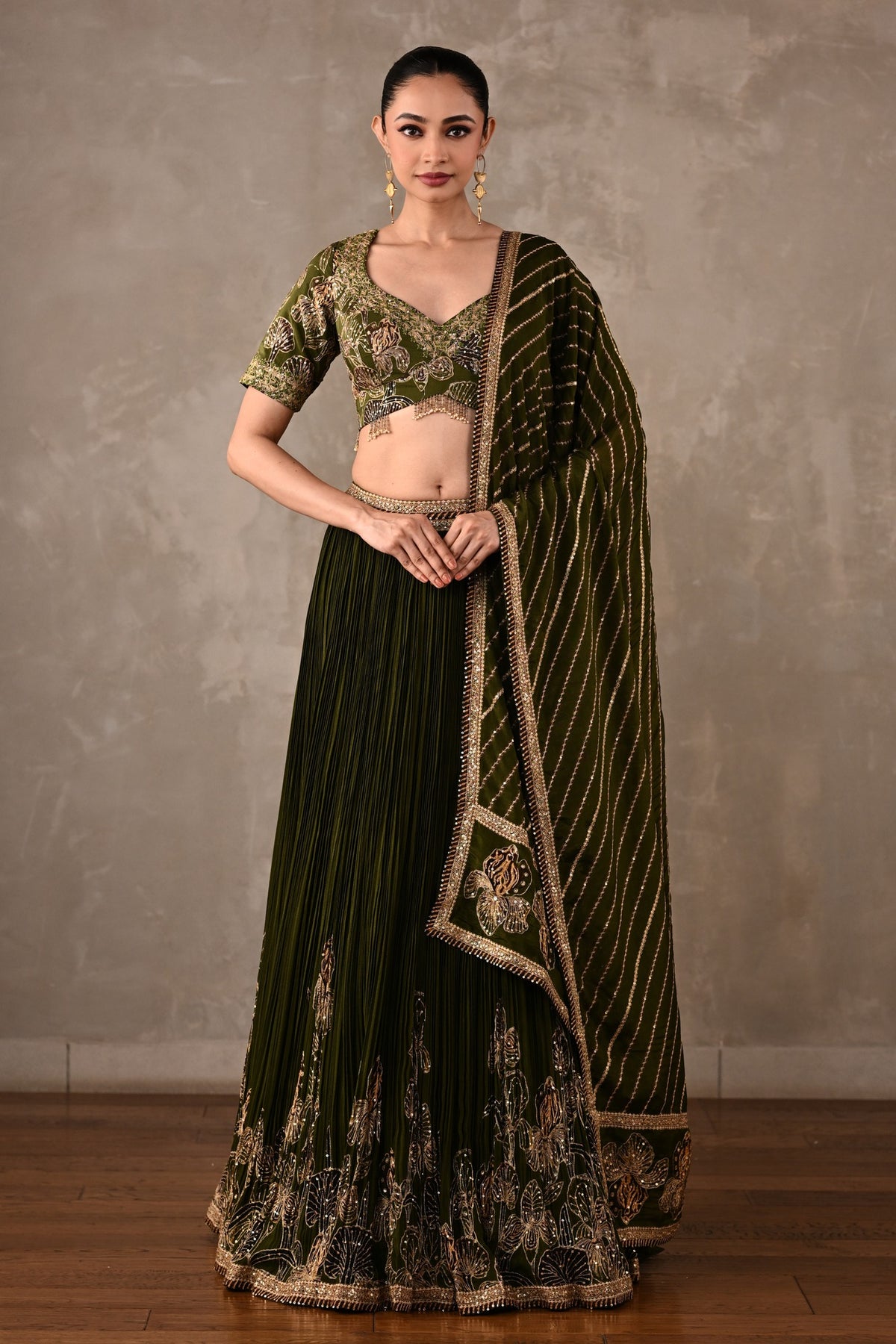 Botanical Drape Embellished Lehenga Set