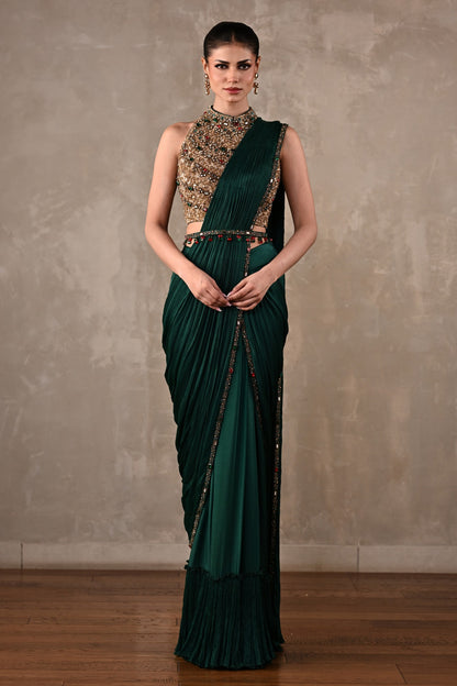 Bejewelled Drape Saree Set
