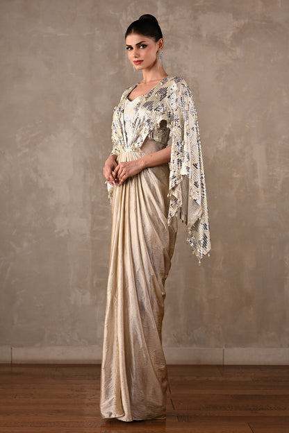 Pearl Cascade Drape Gown