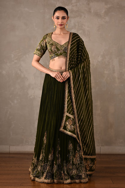 Botanical Drape Embellished Lehenga Set