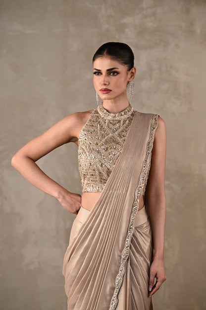 Moonlit Drape Saree Set