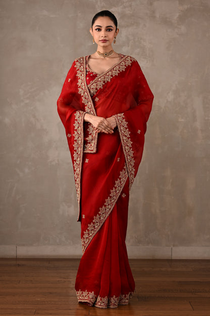 Organza Saree with Embroidered Blouse
