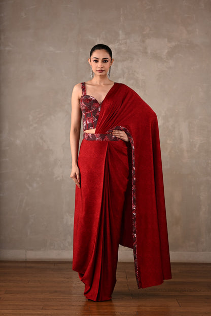 Corset Drape Saree Set