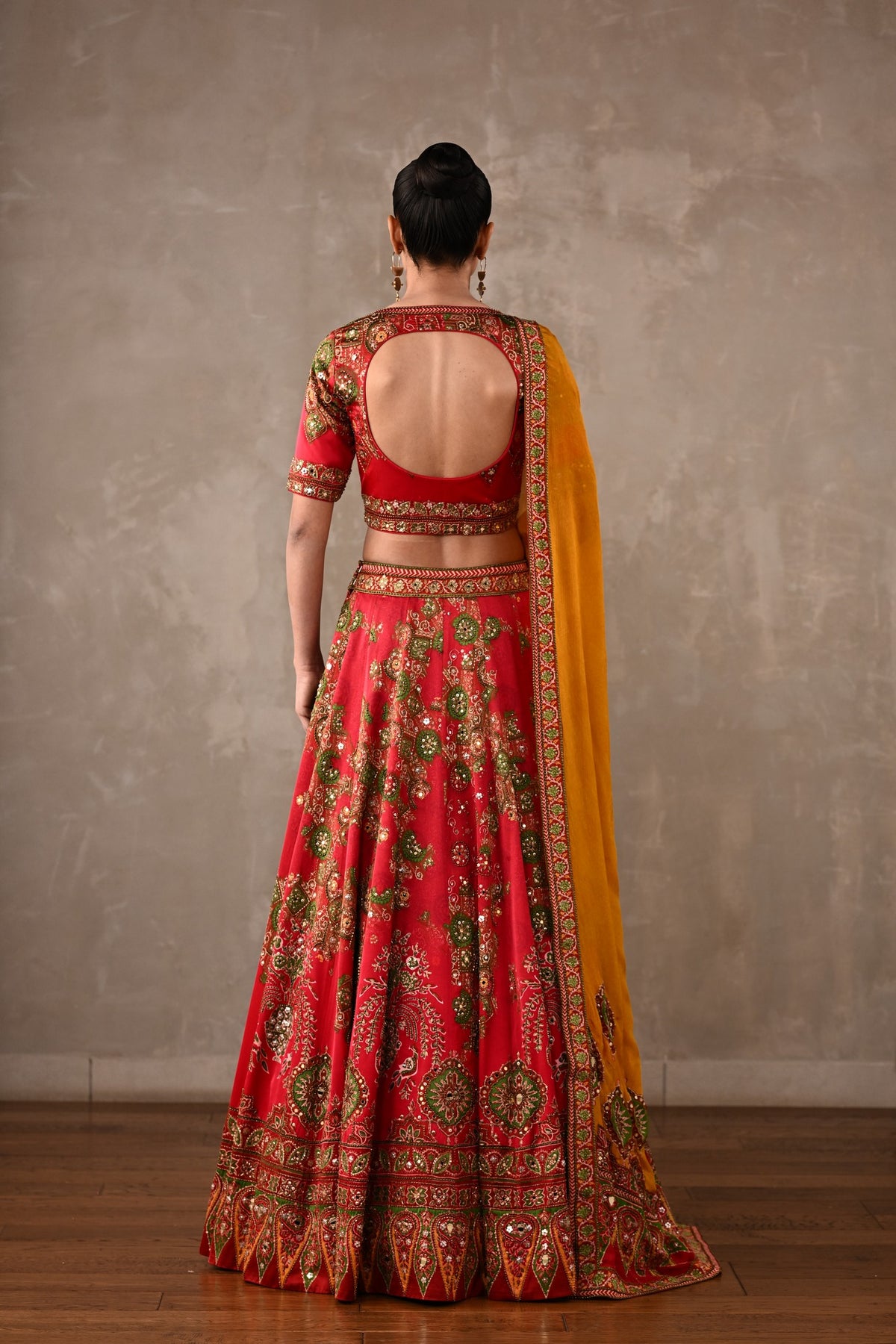 Ajrakh Embellished Lehenga Set