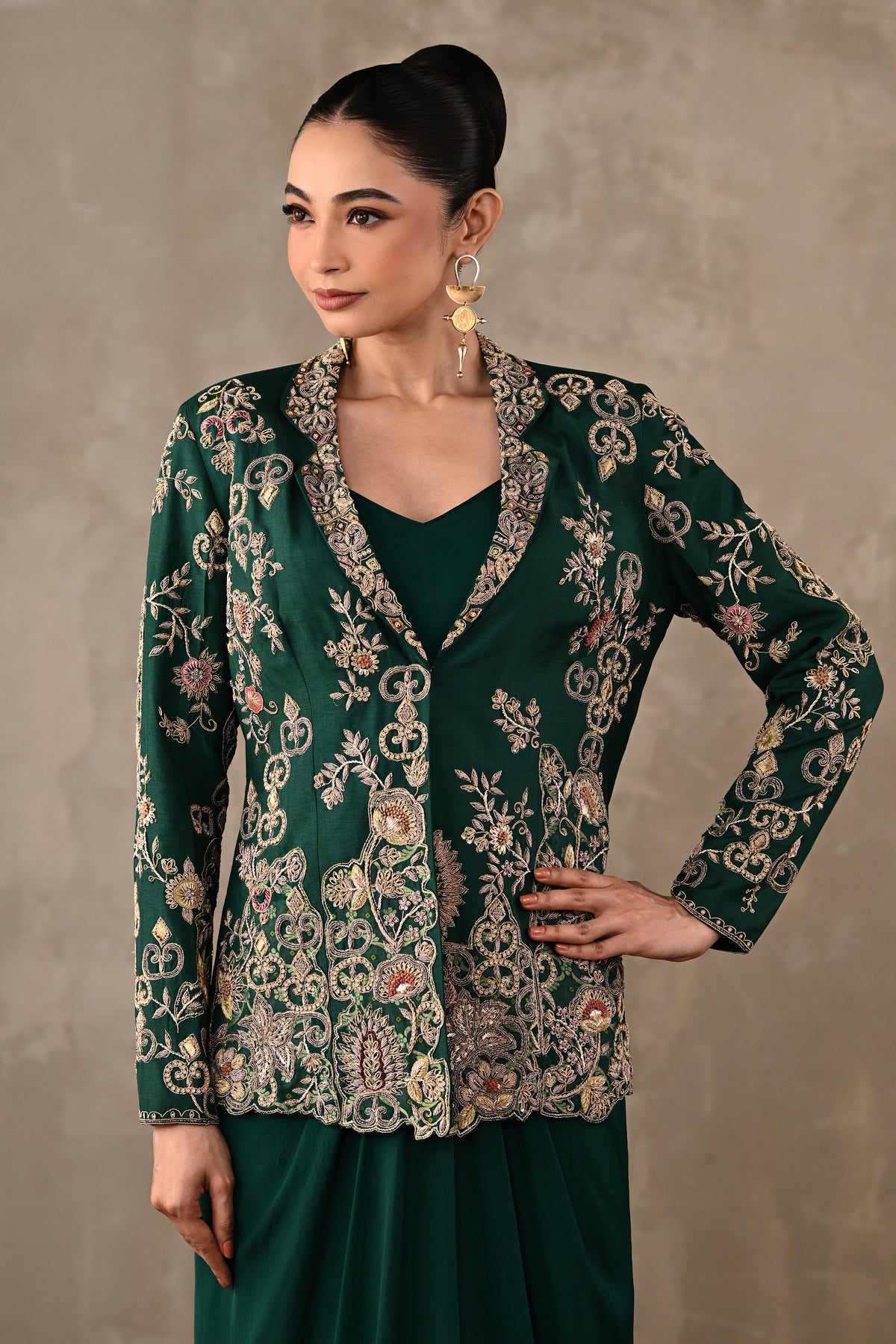 Zardosi Embroidered Jacket Set