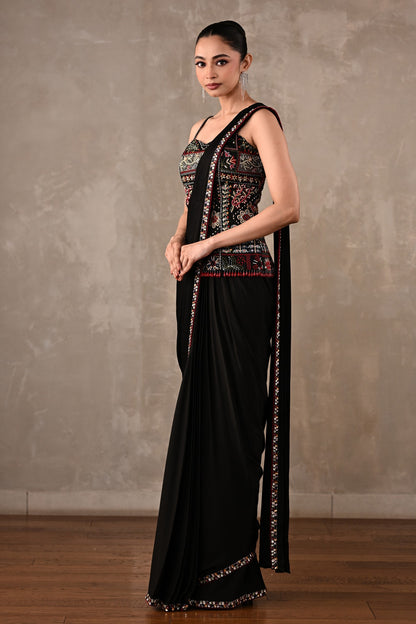 Midnight Heirloom Drape Saree Set