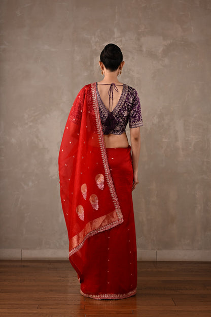 Silk Saree with Embroidered Blouse