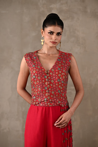 Cluster Floral Silk Co-ord Set