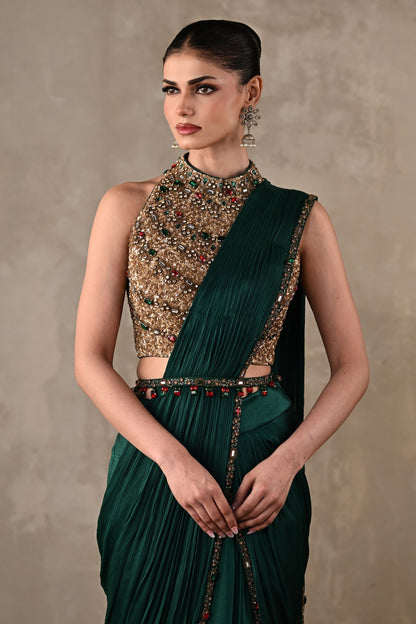 Bejewelled Drape Saree Set