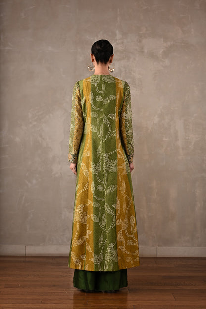 Embroidered Silk Panelled Co-ord Set