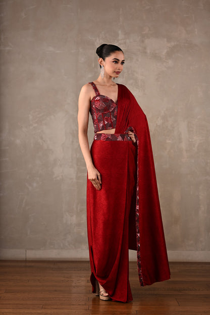 Corset Drape Saree Set