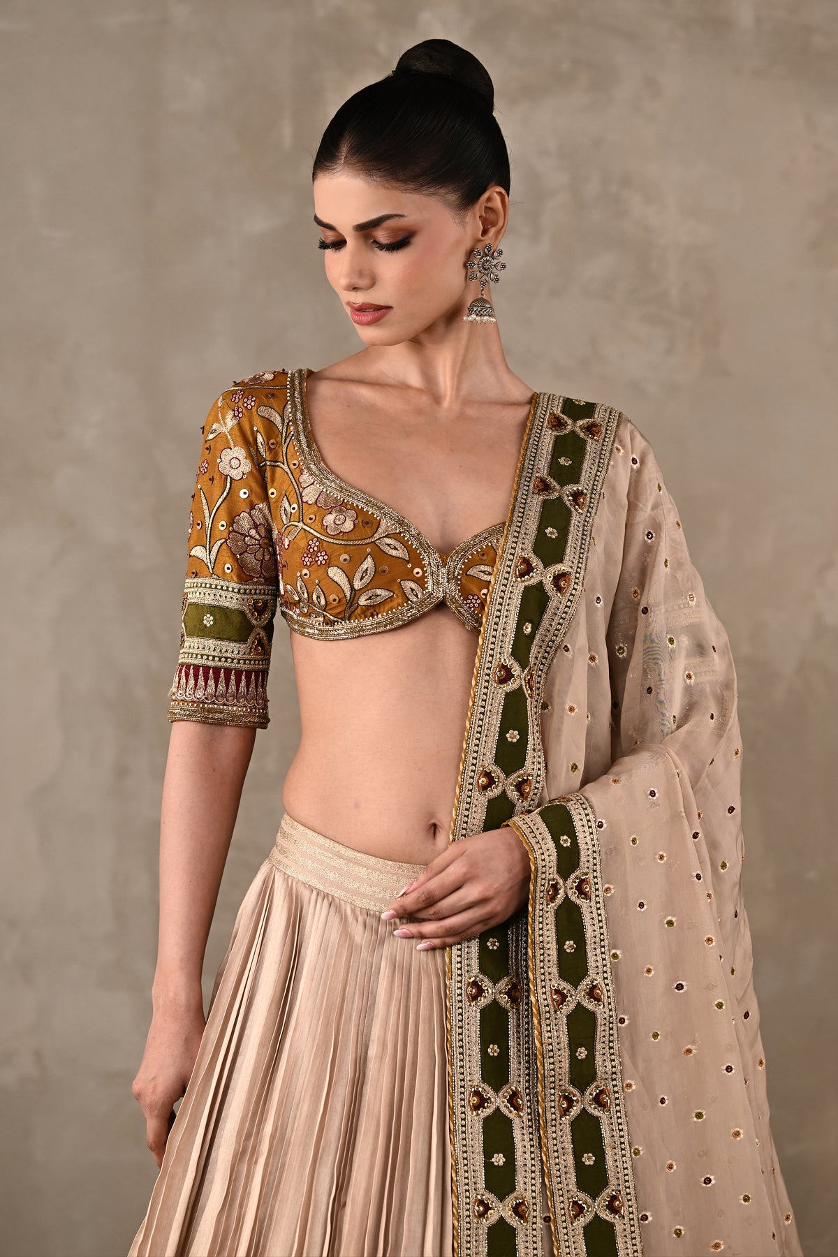 Embroidered Silk Lehenga Set