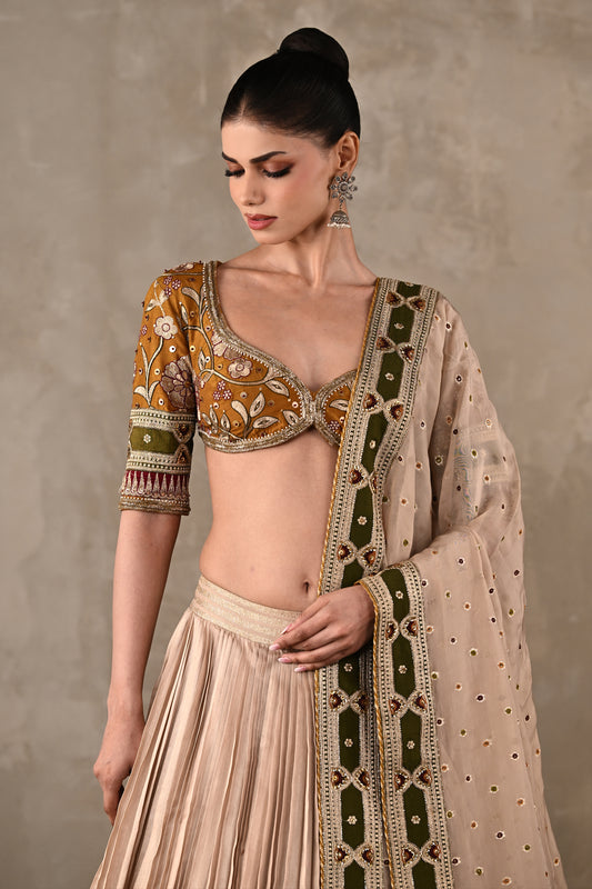Embroidered Silk Lehenga Set