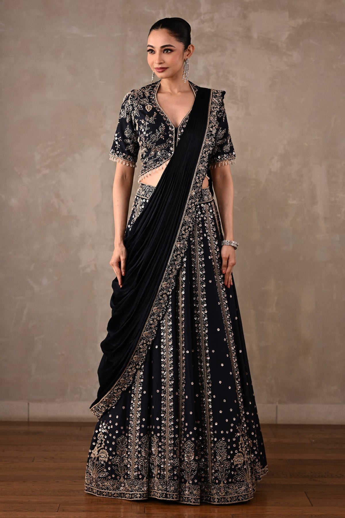 Regal Drape Embellished Lehenga Set