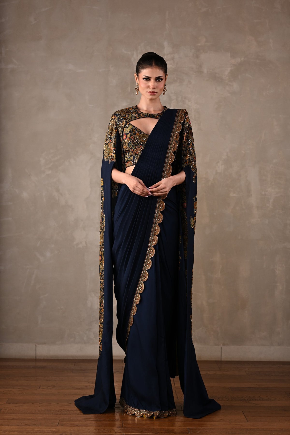 Regal Draped Saree Set