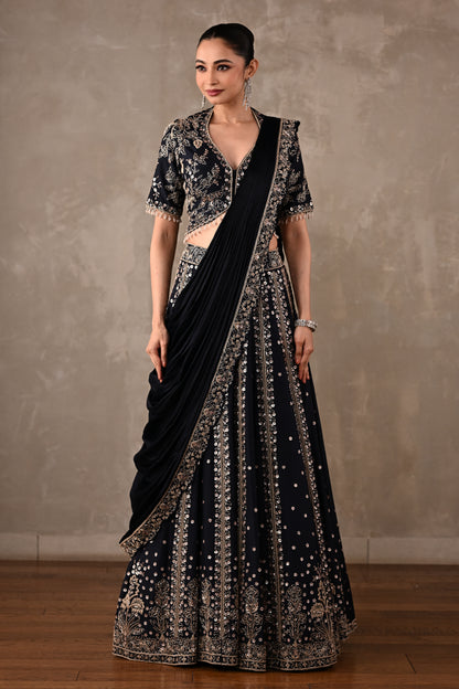 Regal Drape Embellished Lehenga Set