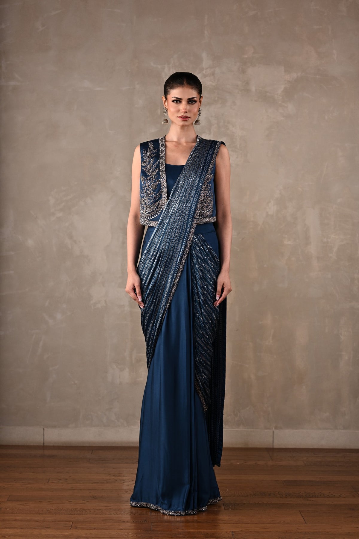 Printed Draped Saree Co-Ord Set