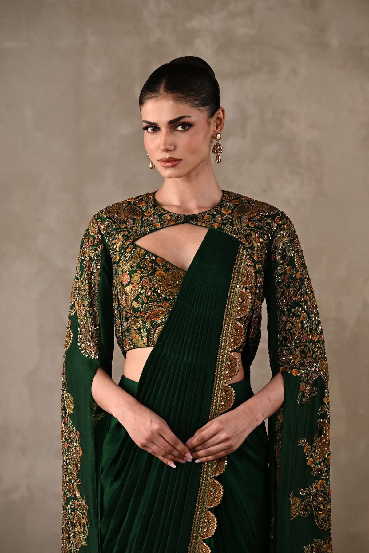 Regal Draped Saree Set