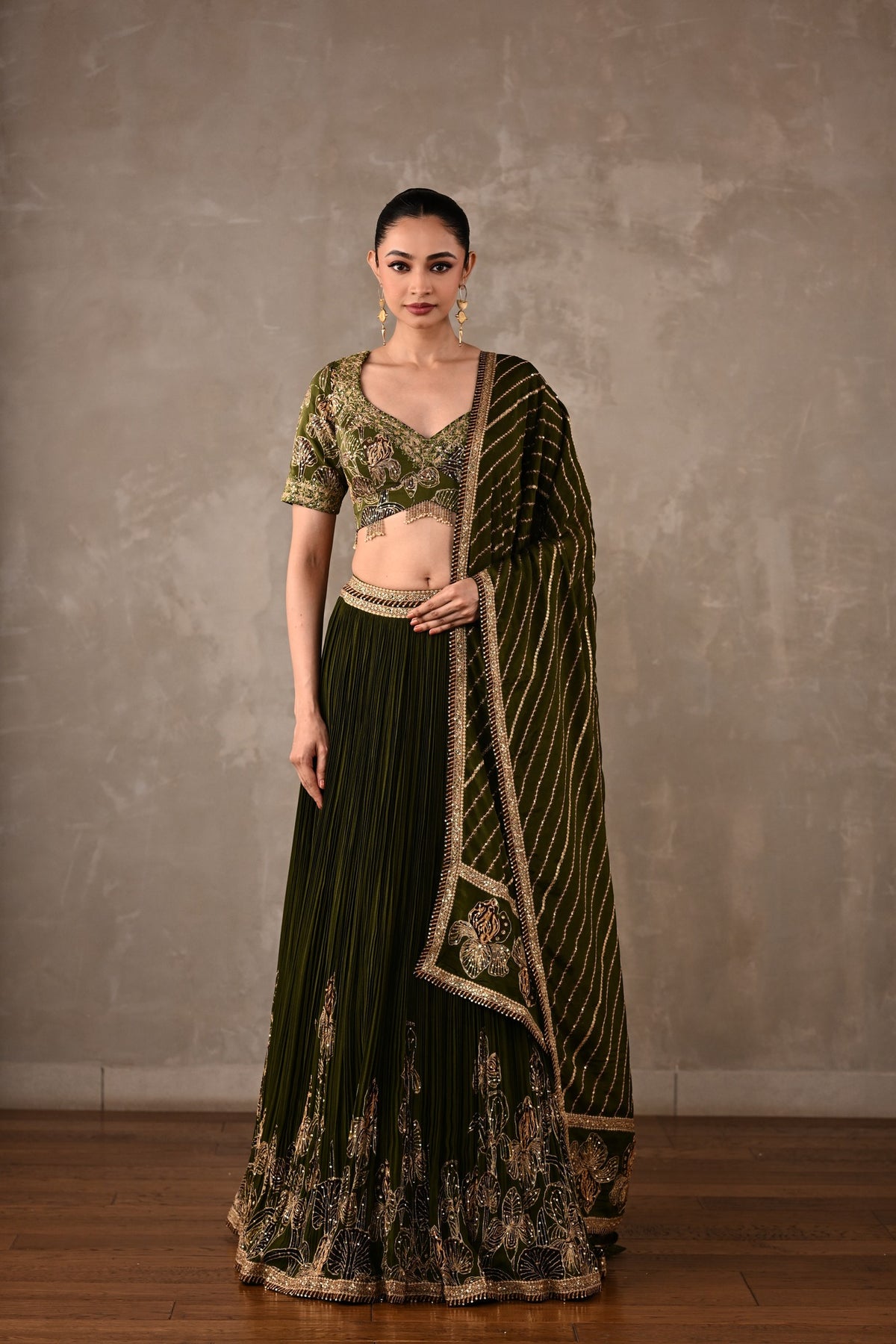 Botanical Drape Embellished Lehenga Set
