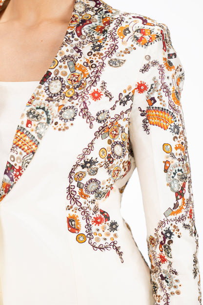 Floral Silk Powersuit