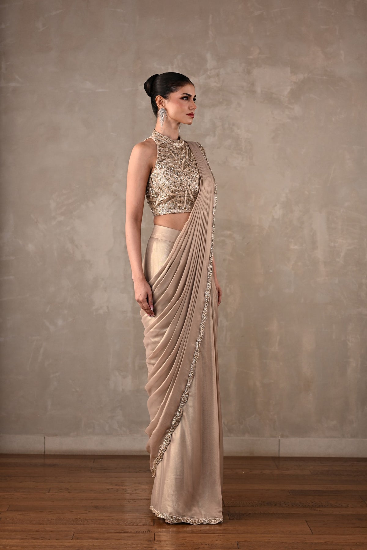 Moonlit Drape Saree Set