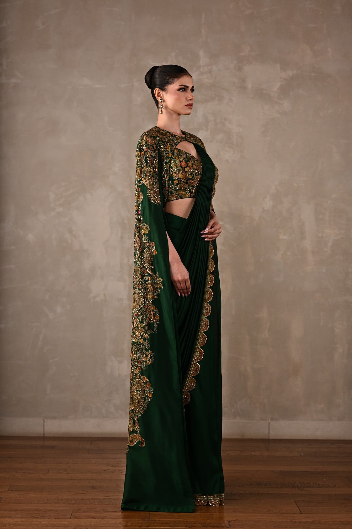 Regal Draped Saree Set
