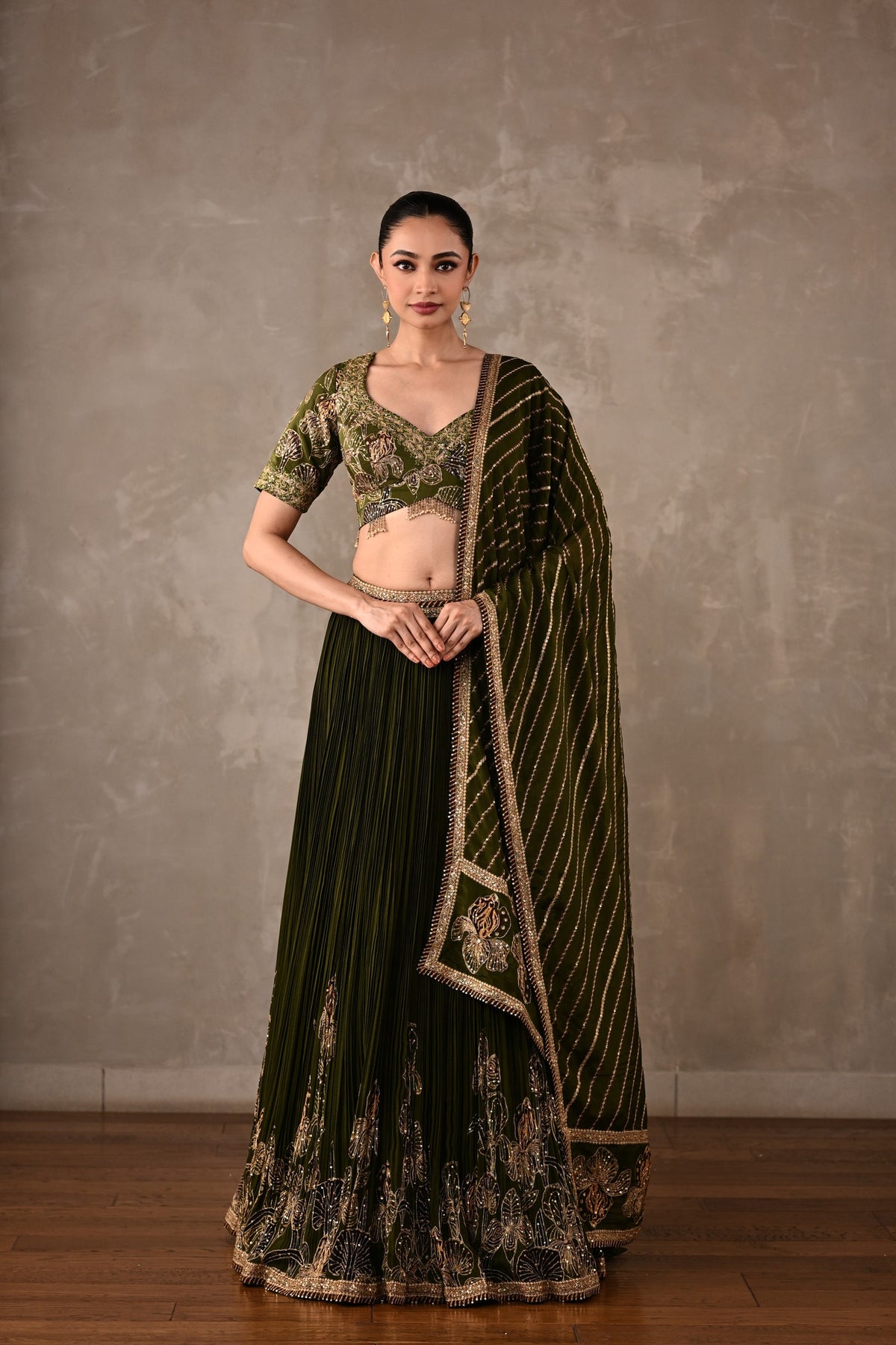 Botanical Drape Embellished Lehenga Set