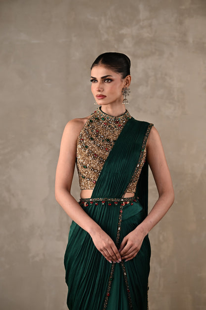 Bejewelled Drape Saree Set