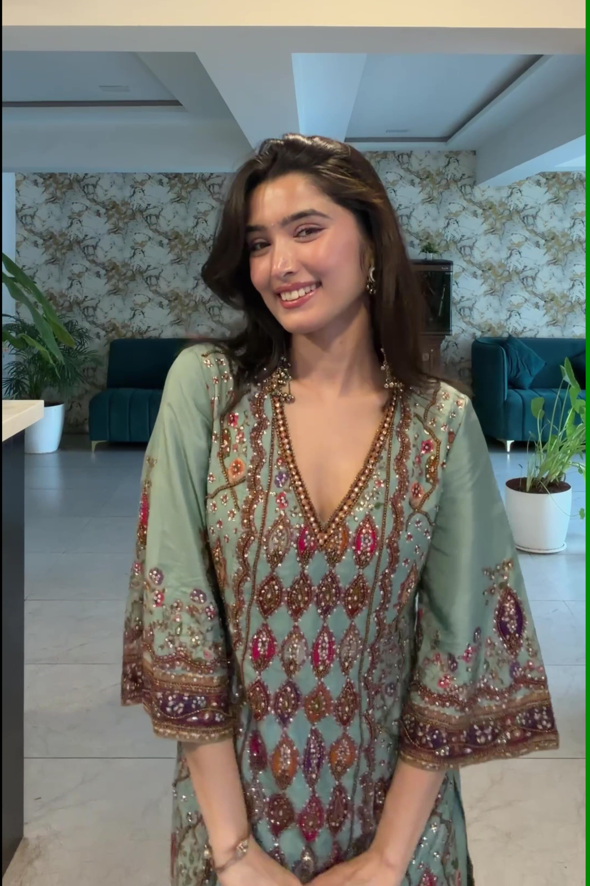 Printed Embellished Kurta Sharara Set
