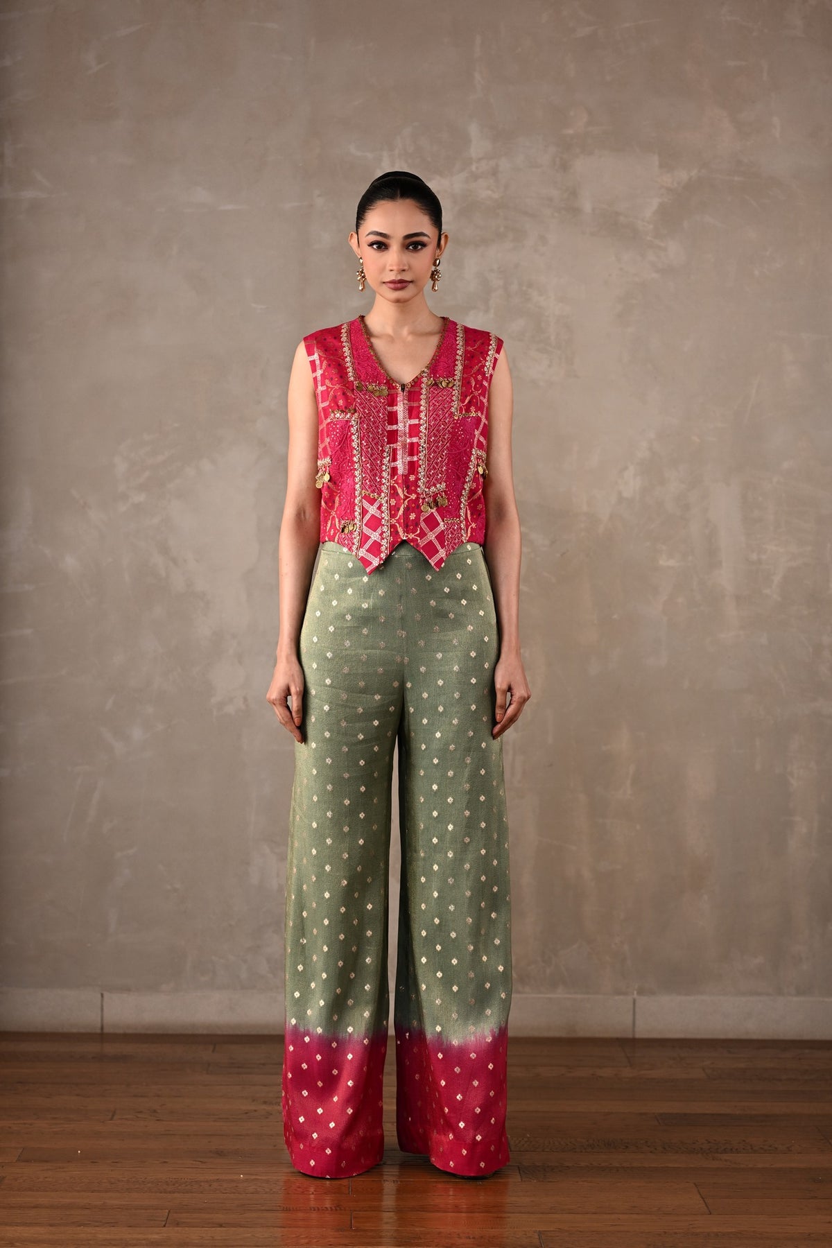Embellished Tissue Silk Co-Ord Set