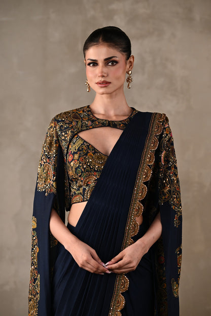 Regal Draped Saree Set