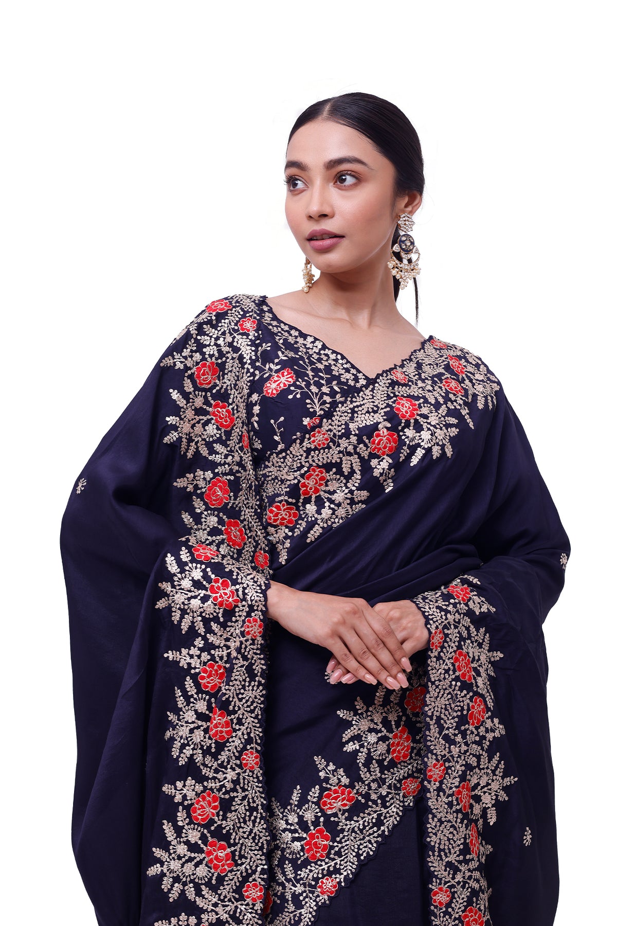Blue Russian Silk Saree