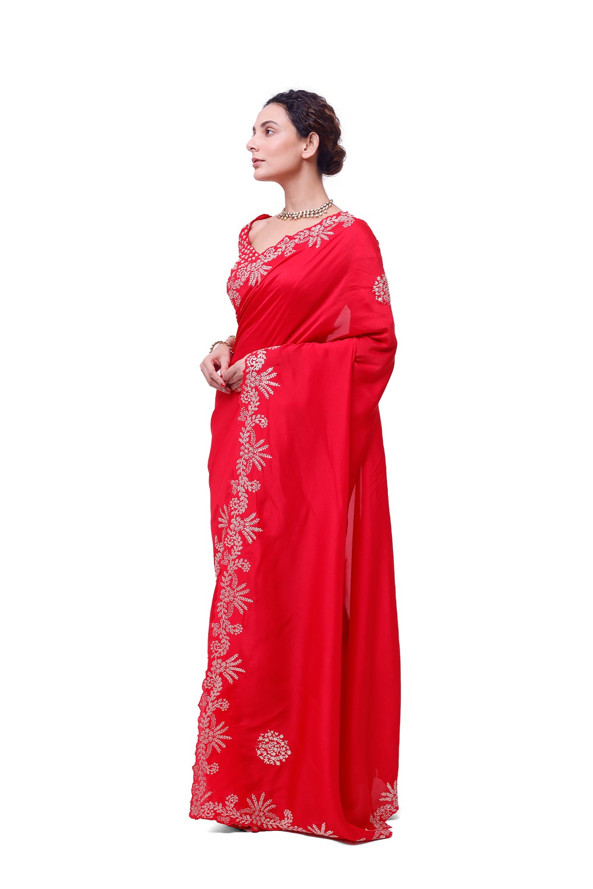 Candy Red Silk Saree