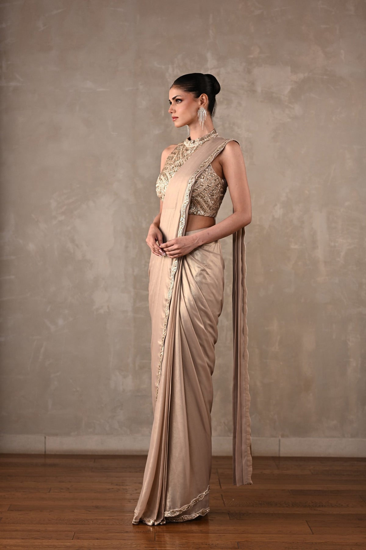 Moonlit Drape Saree Set