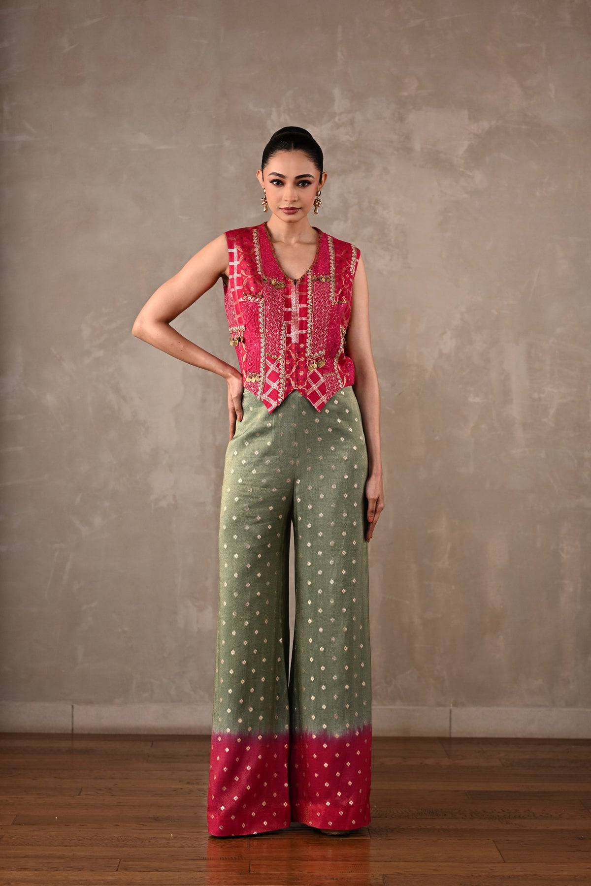 Embellished Tissue Silk Co-Ord Set
