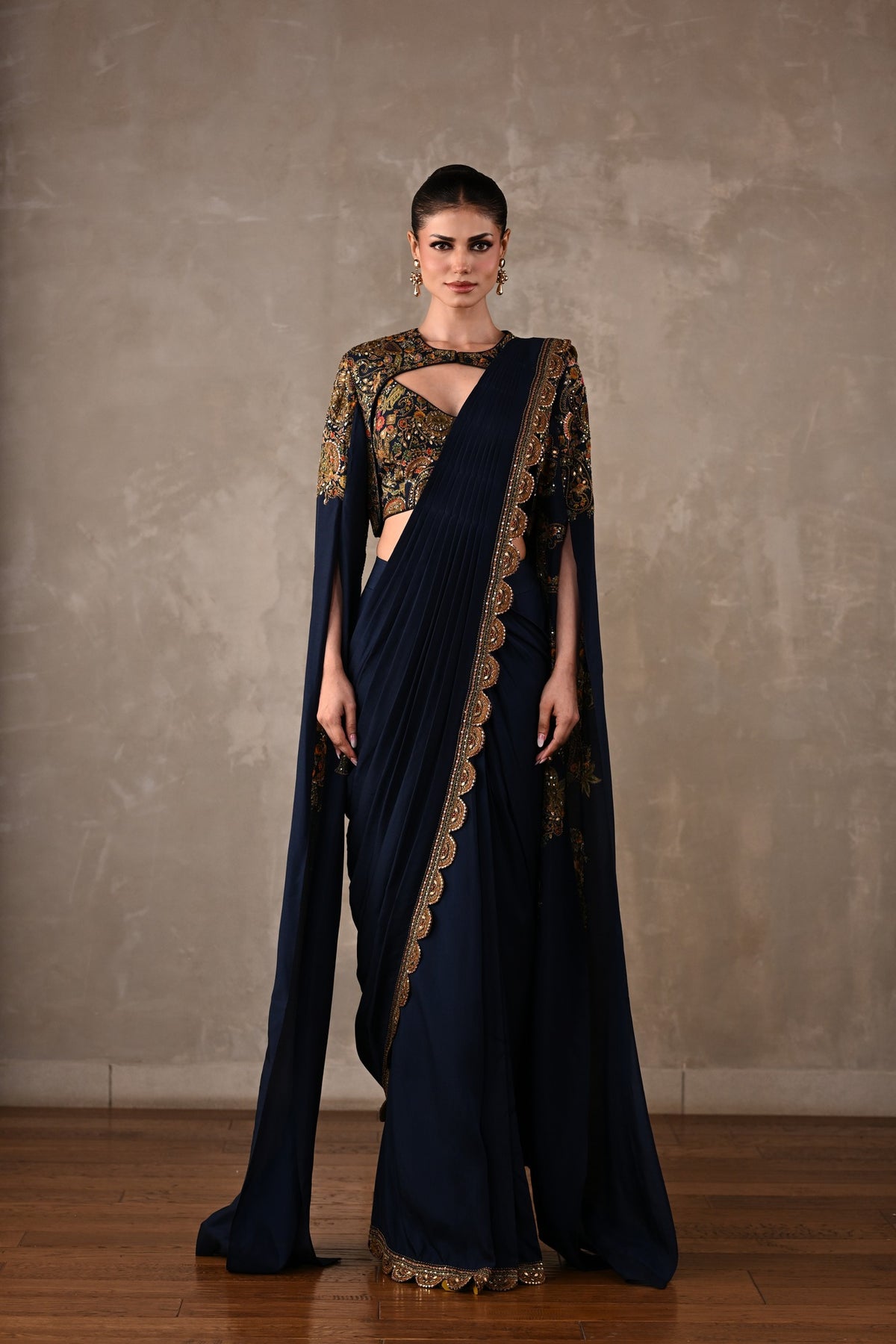 Regal Draped Saree Set